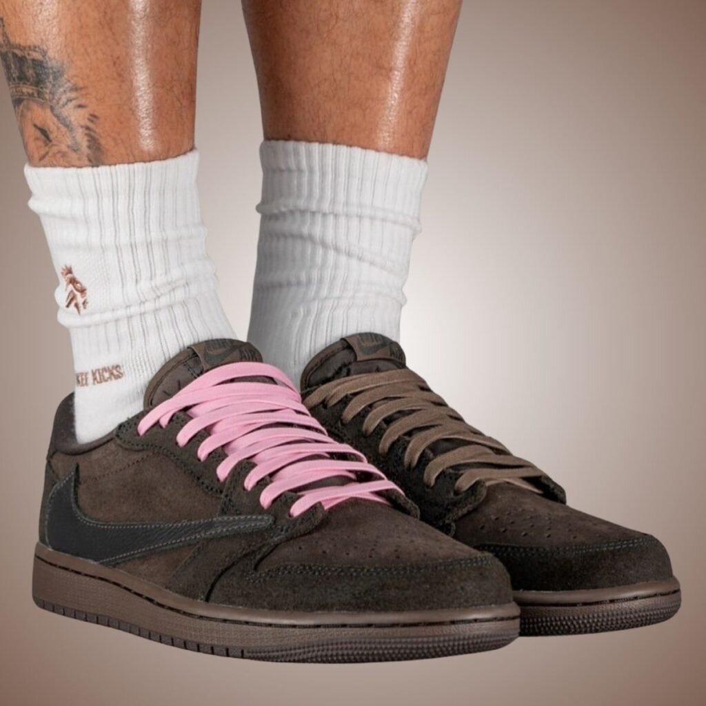 Travis Scott Air Jordan 1 Low OG Velvet Brown DM7866-202 On-Feet