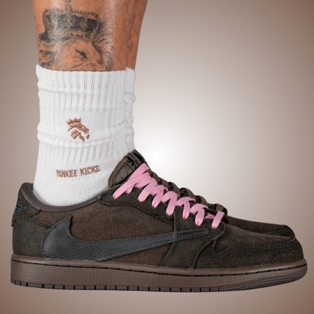 Travis Scott Air Jordan 1 Low OG Velvet Brown DM7866-202 On-Feet