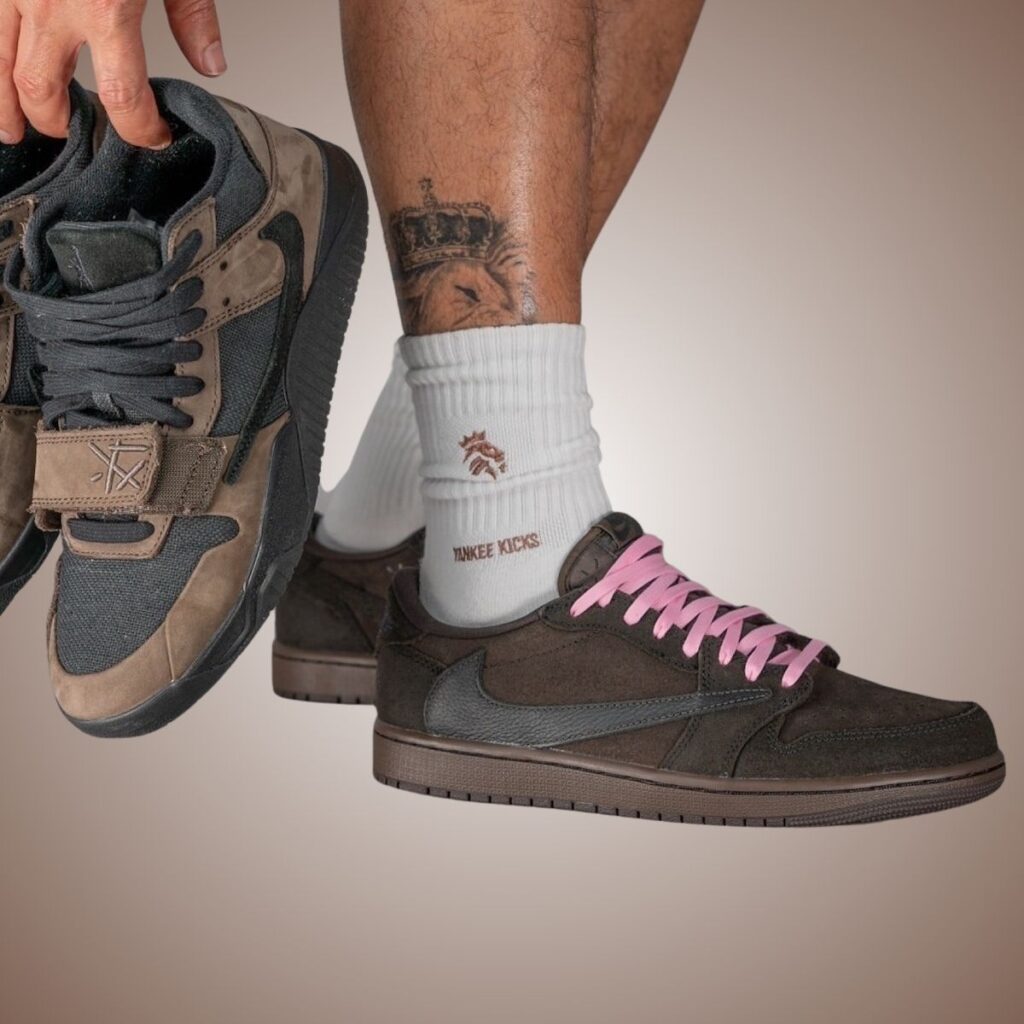 Travis Scott Air Jordan 1 Low OG Velvet Brown DM7866-202 On-Feet